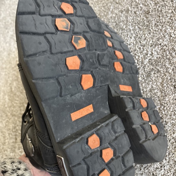 Harley Davidson 10 1/2  Motorcycle Boots Leather Black Mens Size 10.5M Damage - Picture 10 of 16